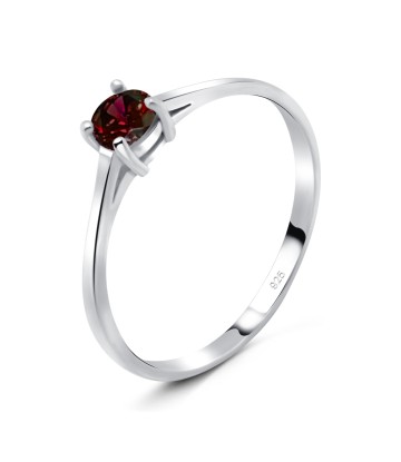 4mm Garnet CZ Silver Ring CSR-150-4